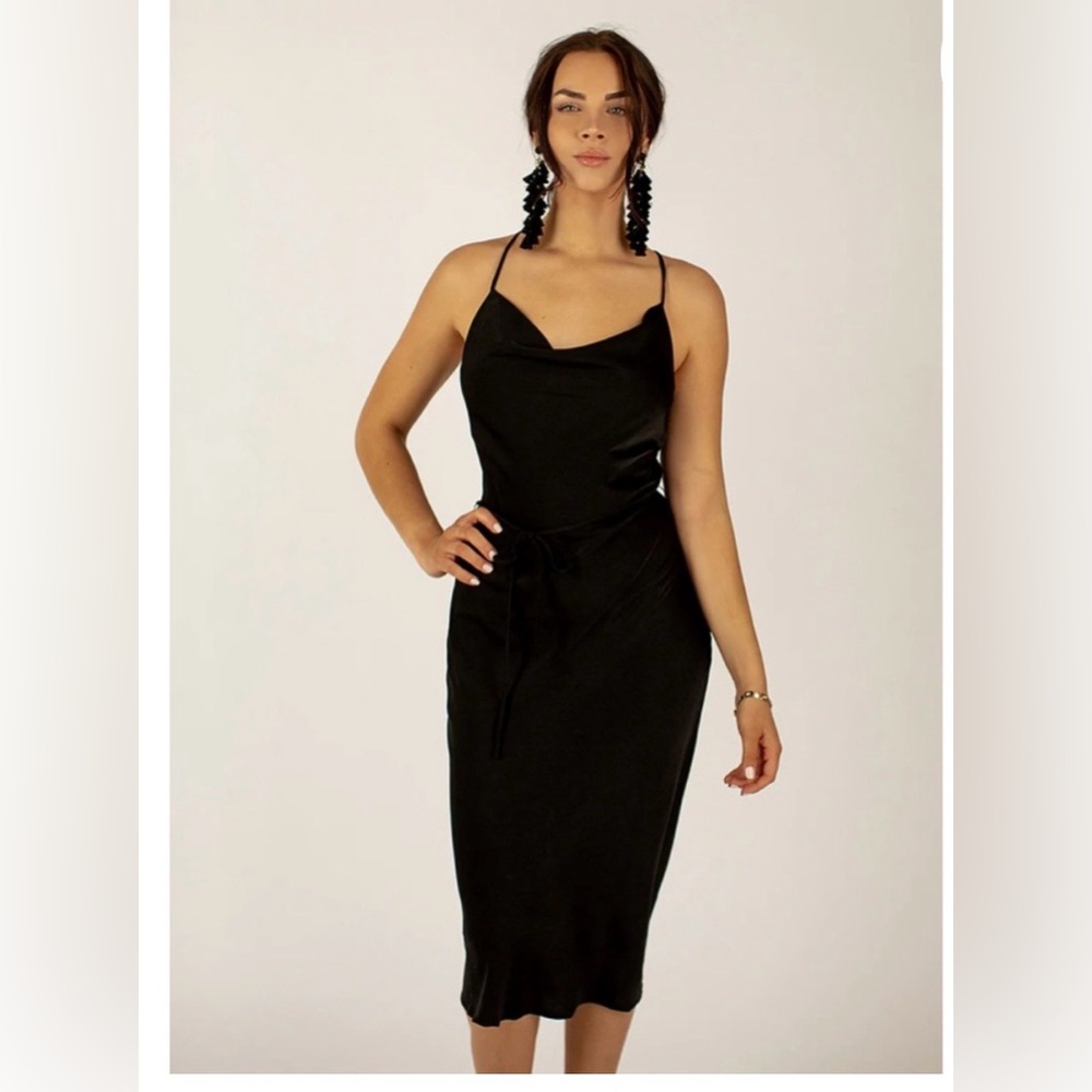 Amanda slip dress in black